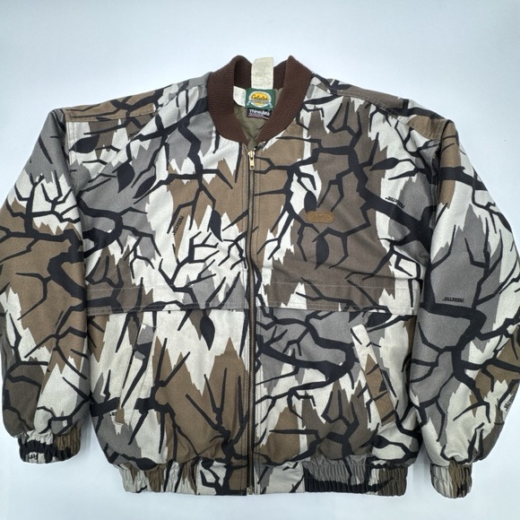 Vintage Predator Cabela's Camouflage Jacket Size L Bomber Lightweight Thinsulate